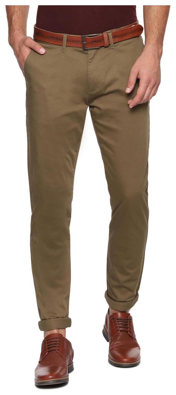 

People Men Solid Regular Fit Formal Trouser - Beige