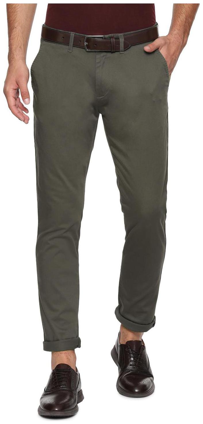 

People Men Solid Regular Fit Formal Trouser - Green