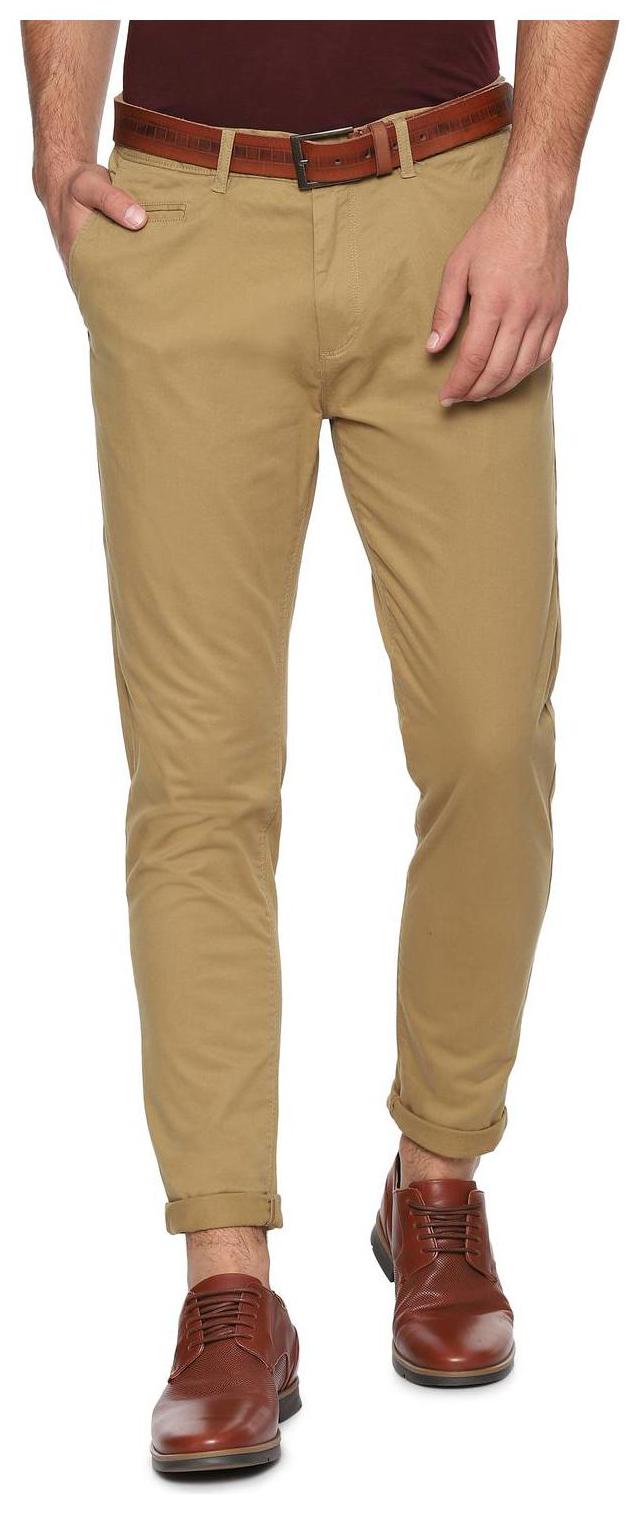 

People Men Solid Regular Fit Formal Trouser - Beige