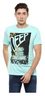 

People Men Turquoise Regular fit Cotton Round neck T-Shirt - Pack Of 1