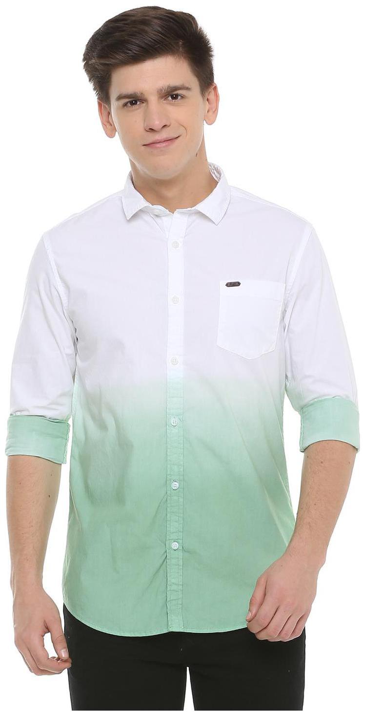 

People Men White Solid Regular Fit Casual Shirt