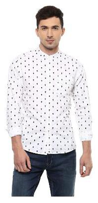 

People Men White Floral Regular Fit Casual Shirt