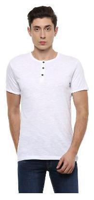

People Men White Regular fit Cotton Henley neck T-Shirt - Pack Of 1