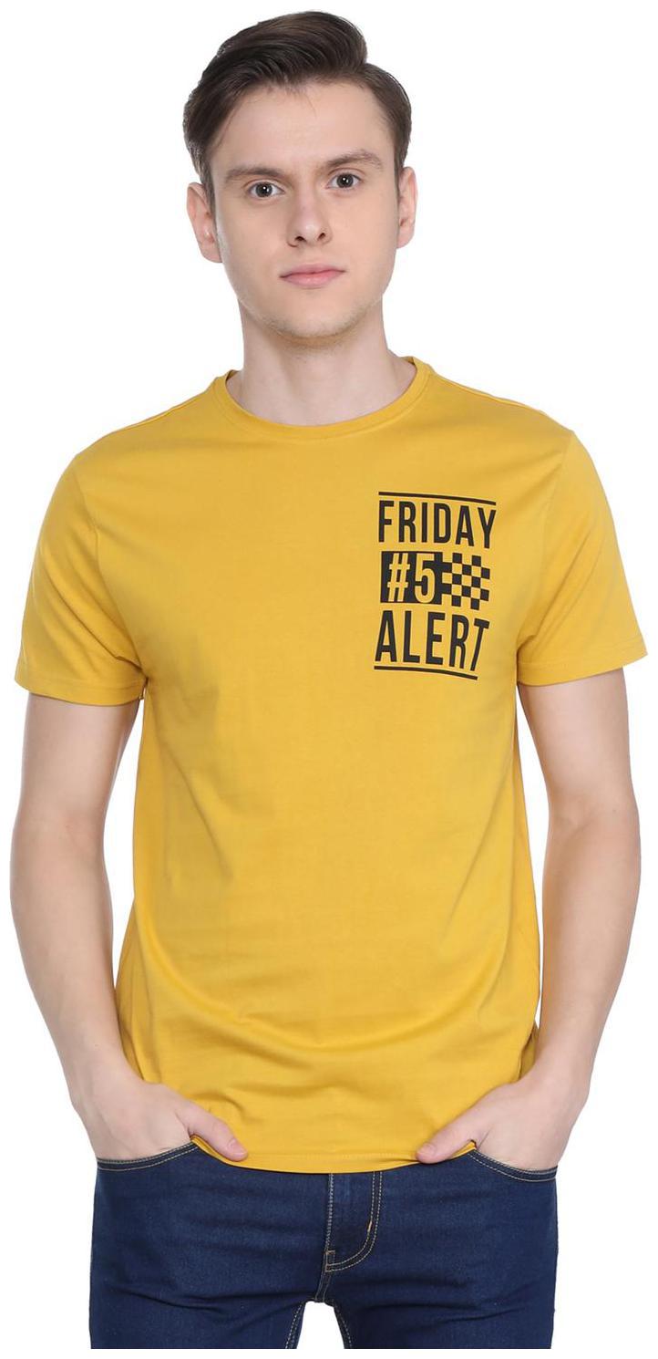

People Men Yellow Regular fit Cotton Round neck T-Shirt - Pack Of 1