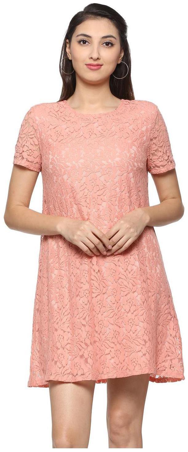 

People Orange Self design Sheath dress