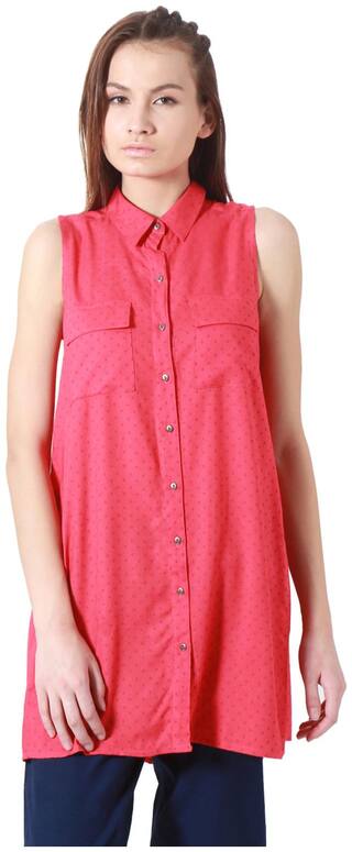 People Women Printed Regular top - Pink