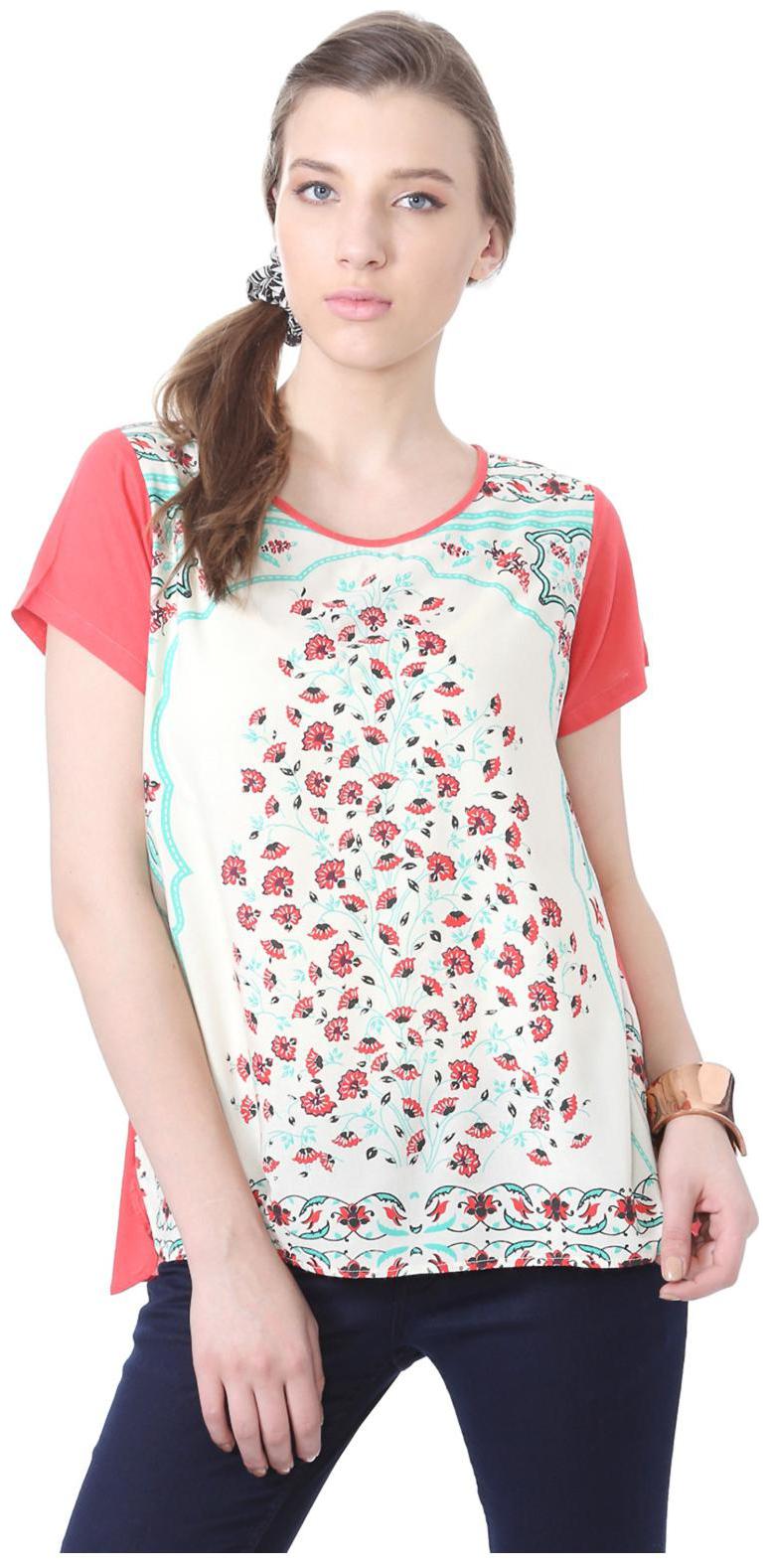 

People Rayon Regular White Tops Tunics