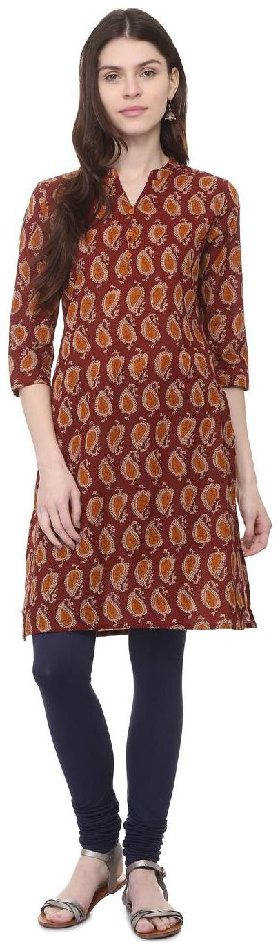 

People Red Printed Festive Kurta