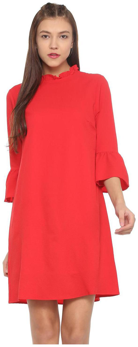 

People Red Self design Sheath dress