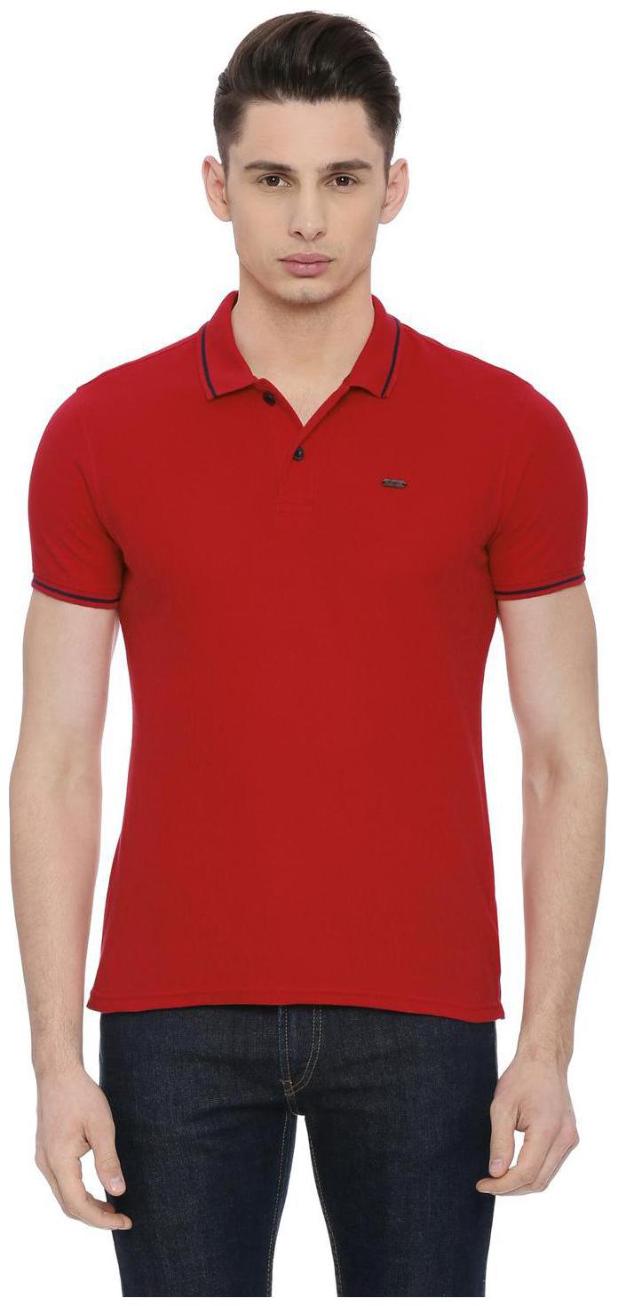 

People Men Red Regular fit Cotton Blend Polo collar T-Shirt - Pack Of 1