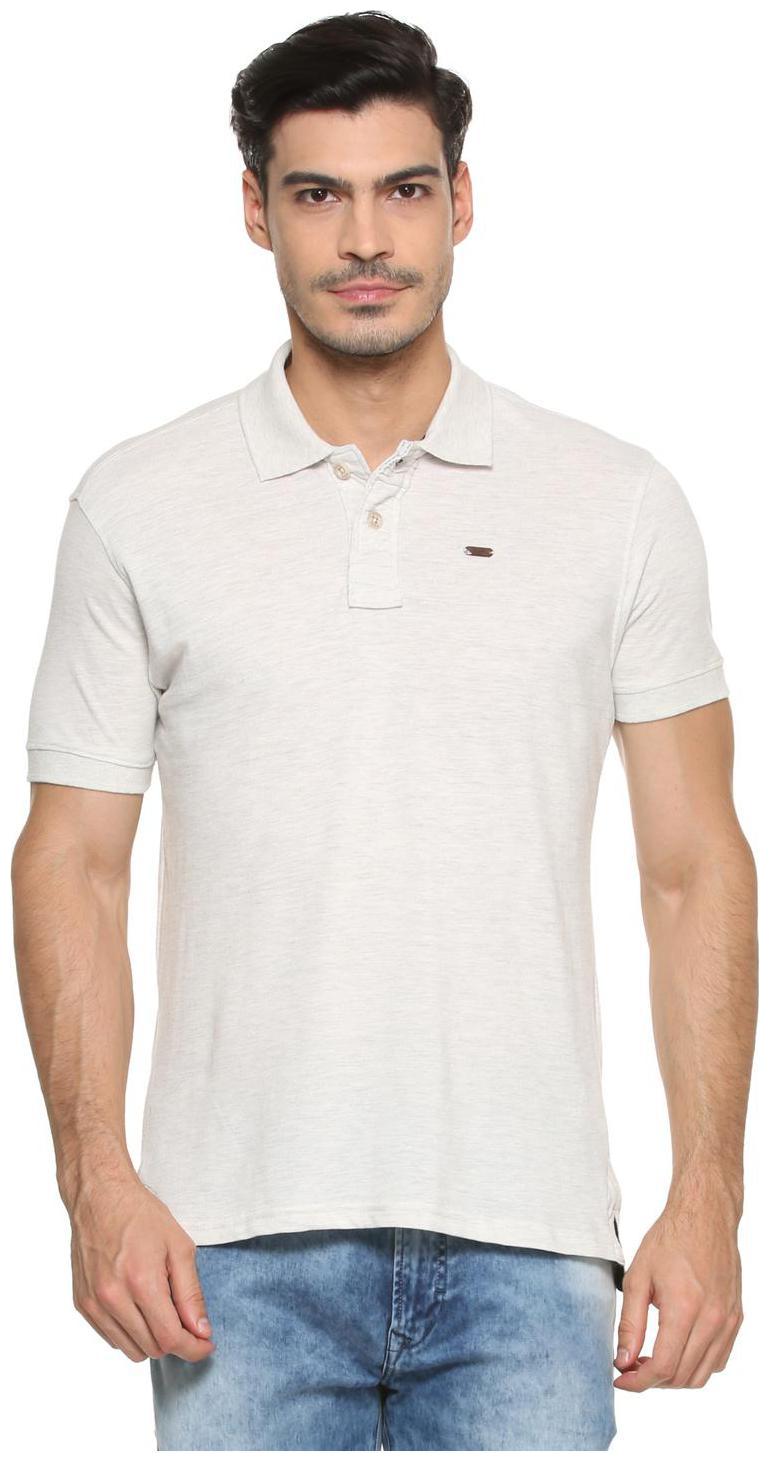 

People Men White Regular fit Cotton Blend Polo collar T-Shirt - Pack Of 1