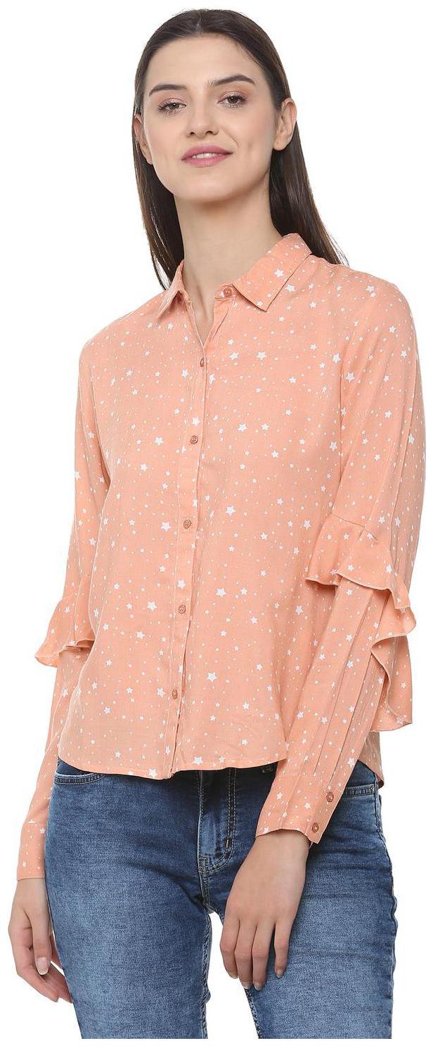 

People Women Pink Printed Regular Fit Shirt