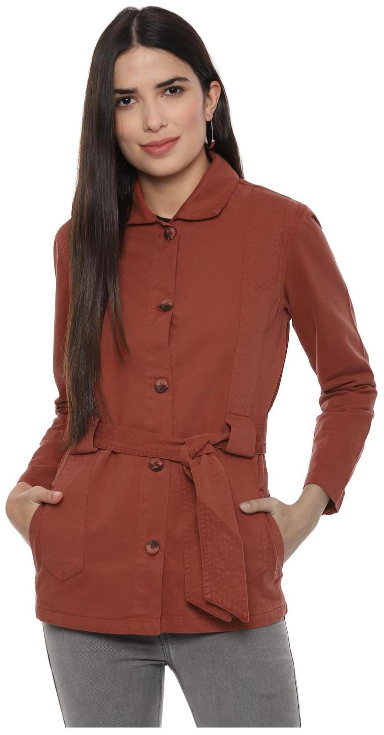 

People Women Solid Regular Jacket - Brown