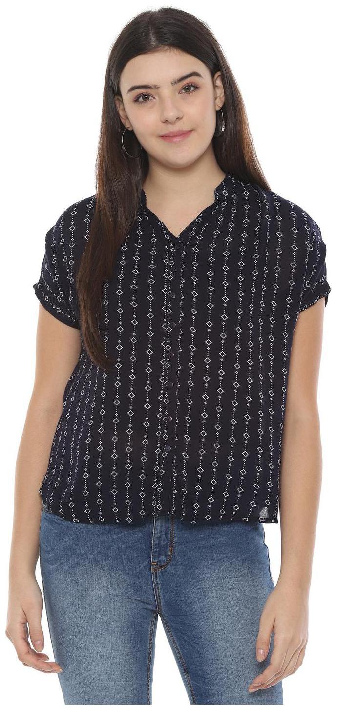 

People Women Printed Regular top - Blue