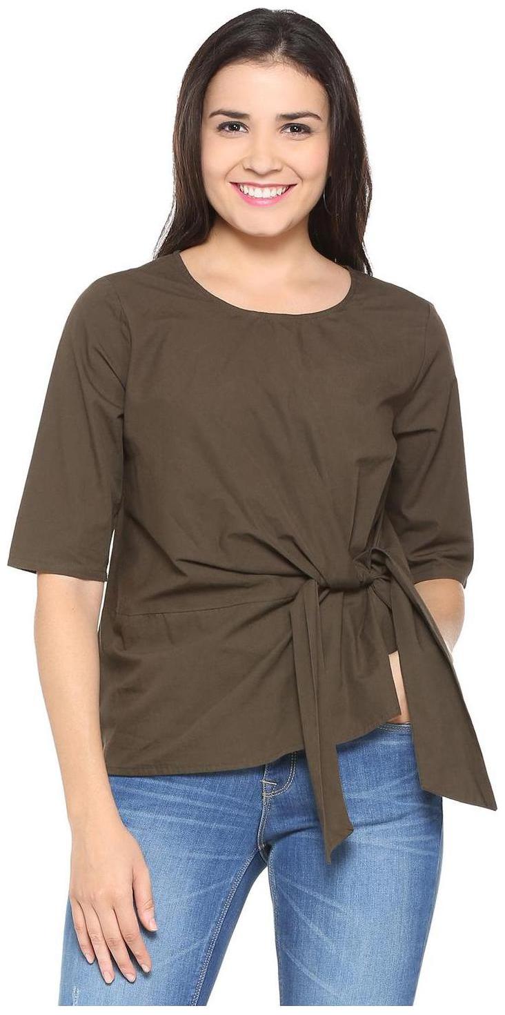 

People Women Solid Regular top - Grey