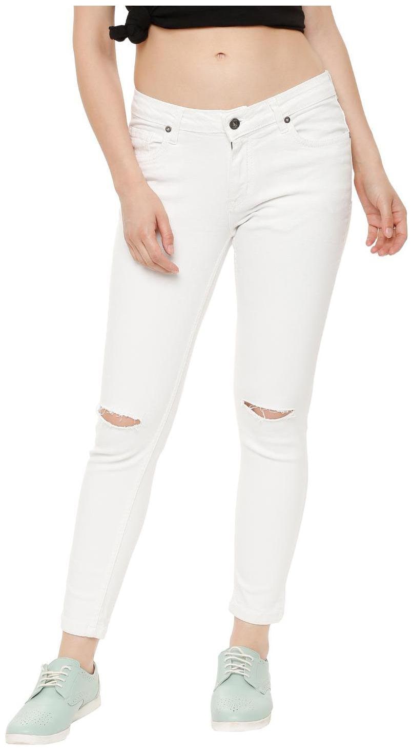 

People Women White Straight fit Jeans