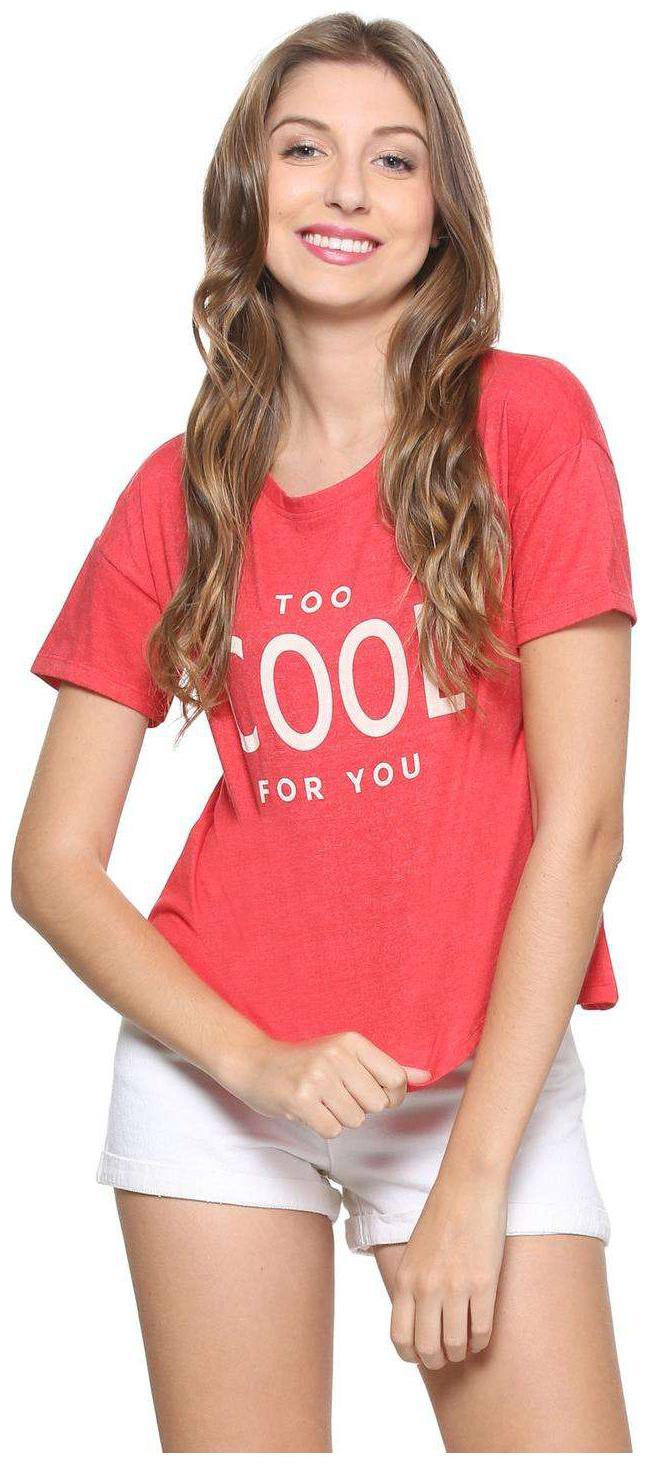 

People Women Pink Regular fit Round neck Polyester T shirt
