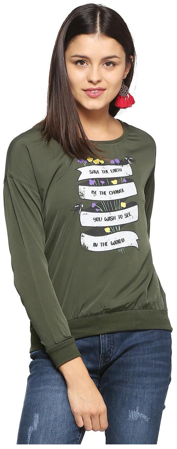 

People Women Printed Regular top - Green