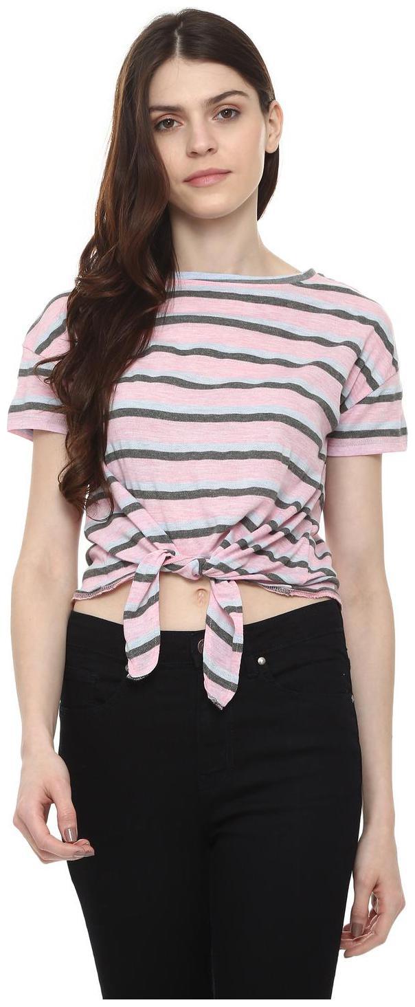 

People Women Striped Regular top - Pink