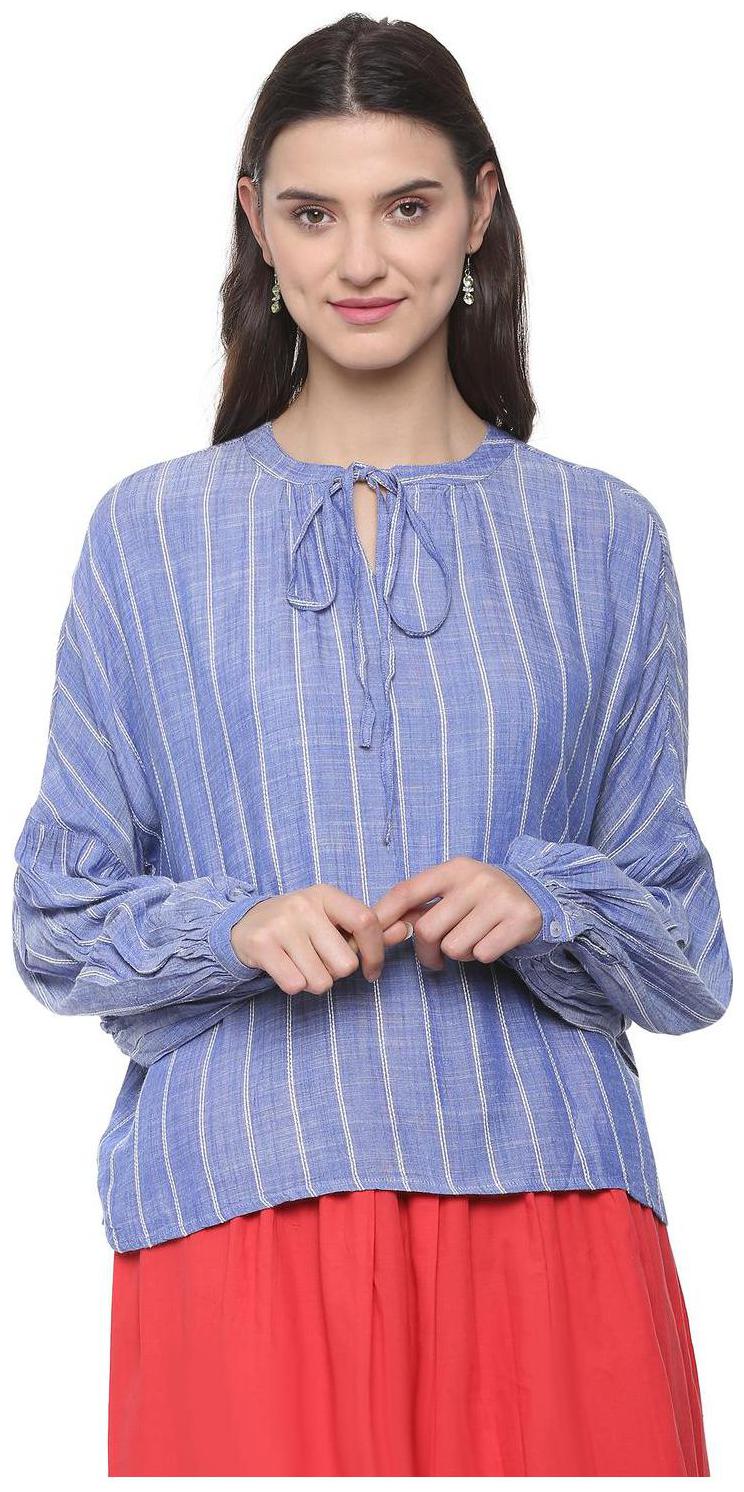 

People Women Striped Regular top - Blue