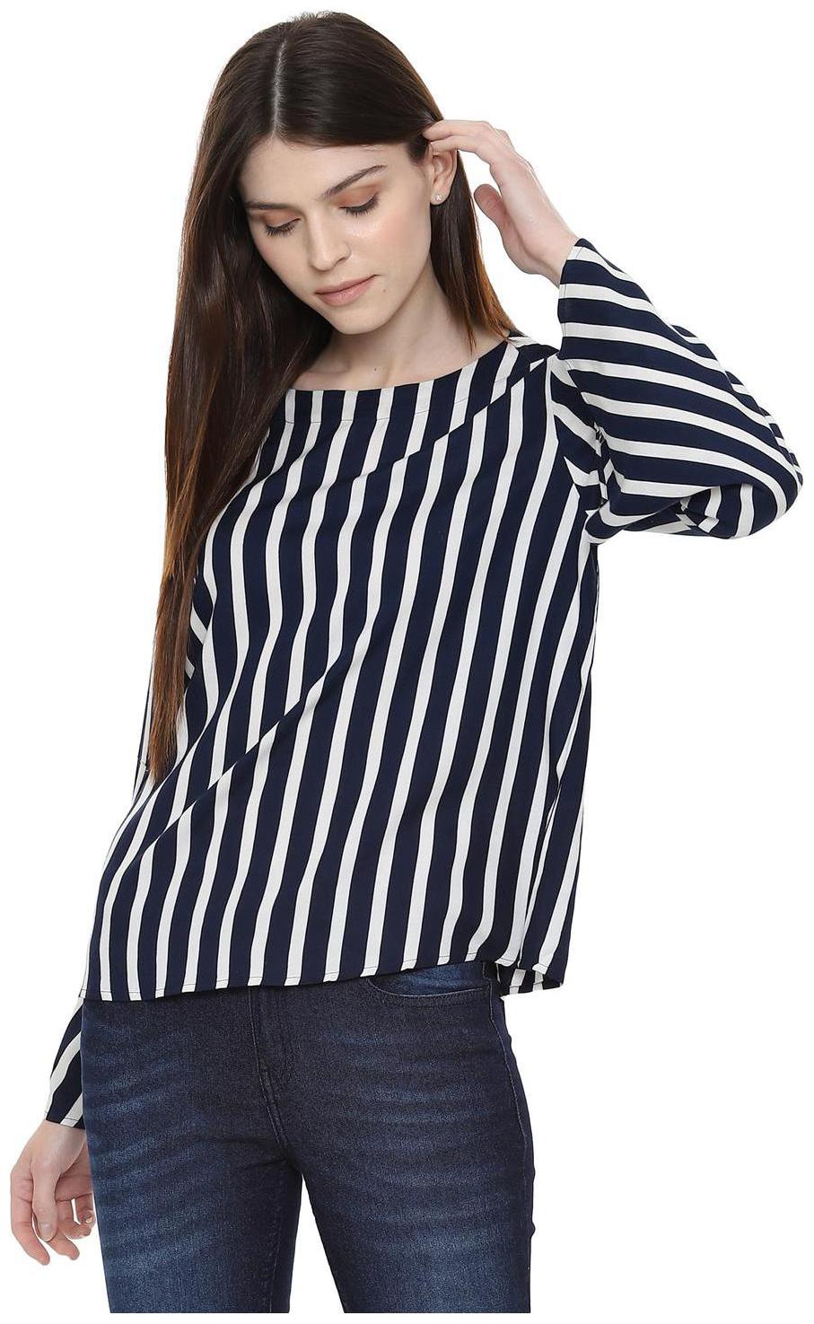 

People Women Striped Regular top - Blue