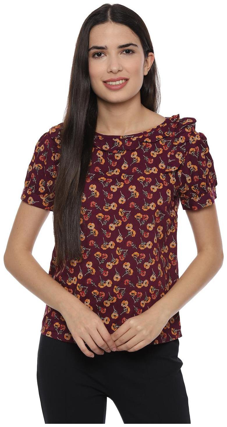 

People Women Printed Regular top - Purple