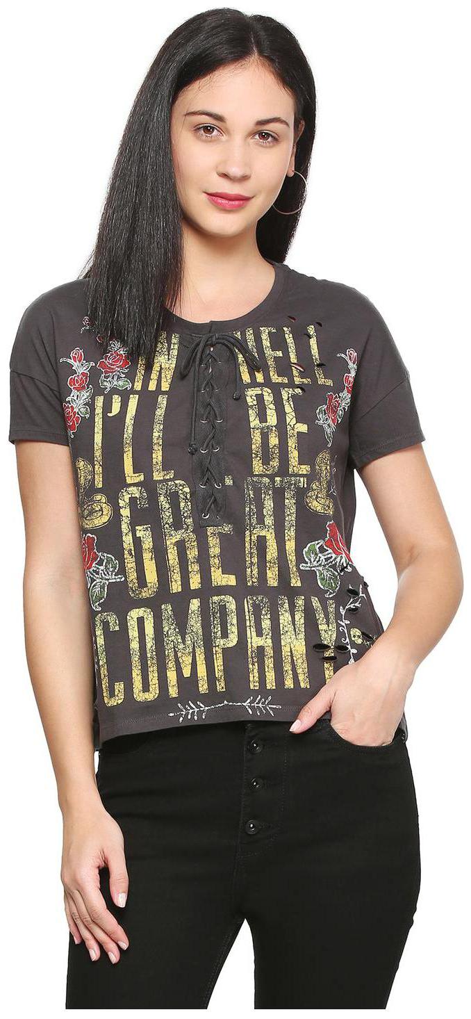 

People Women Striped Regular top - Grey