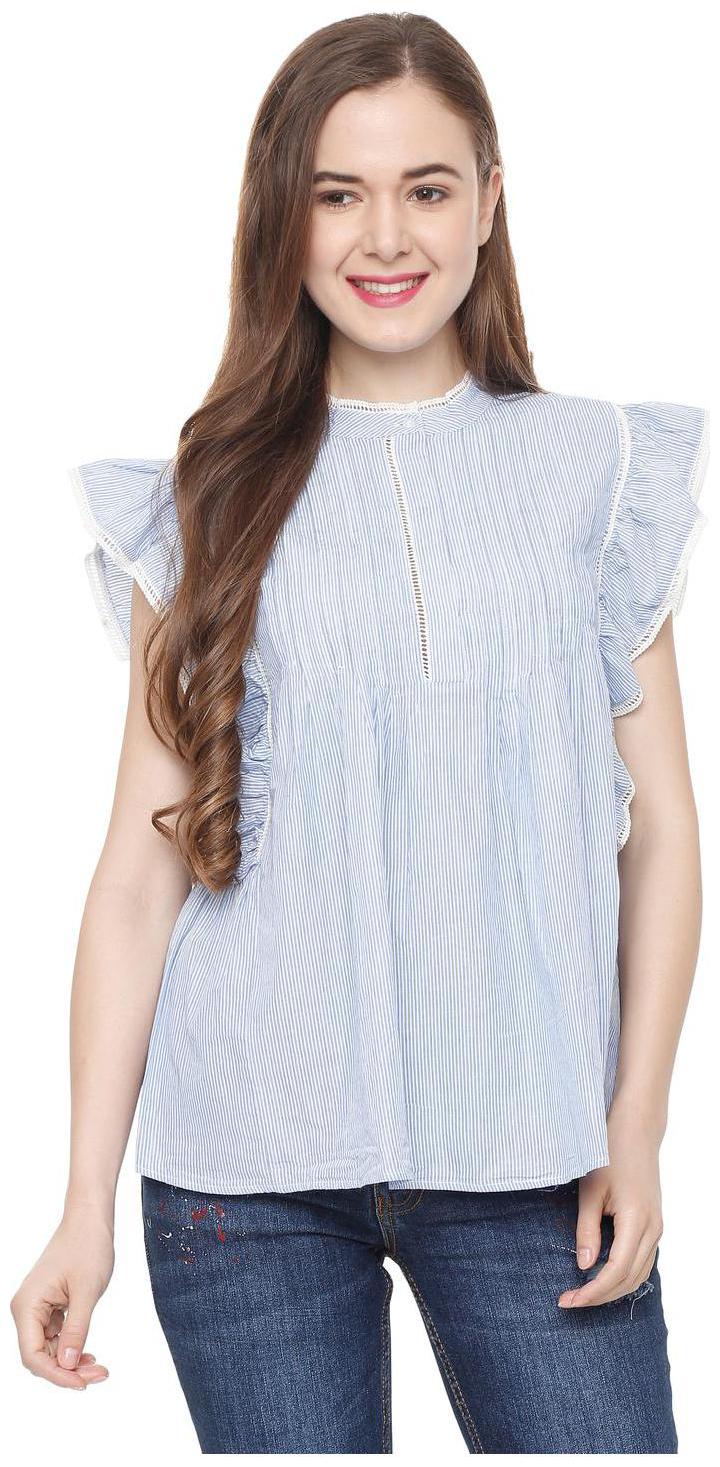 

People Women Striped Regular top - Blue