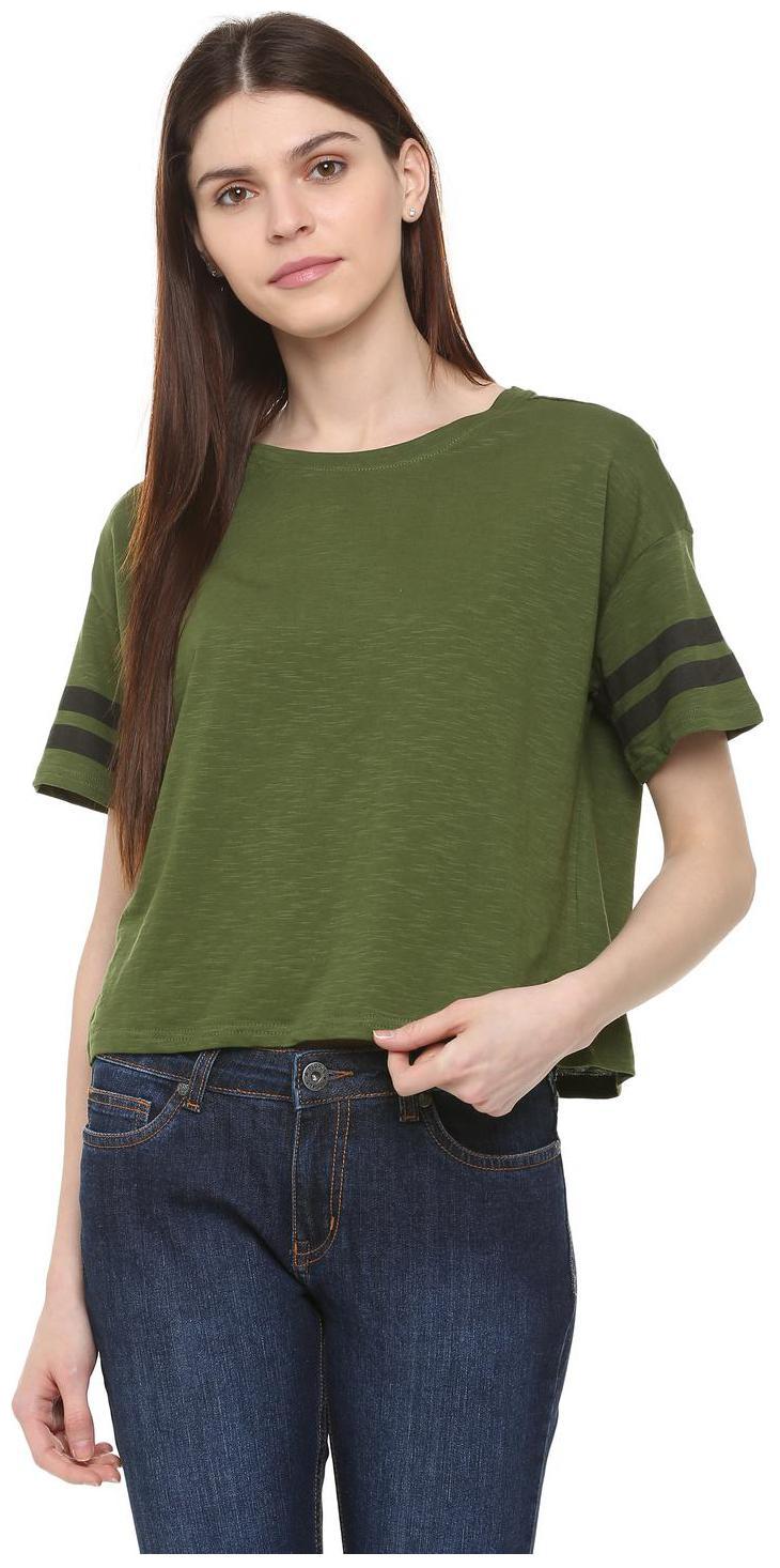 

People Women Solid Regular top - Green