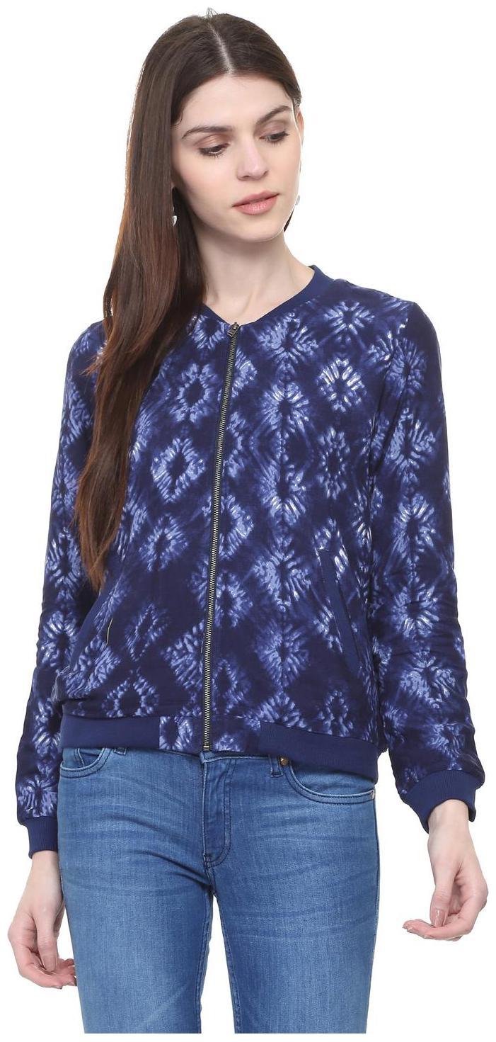 

People Women Printed Bomber Jacket - Blue