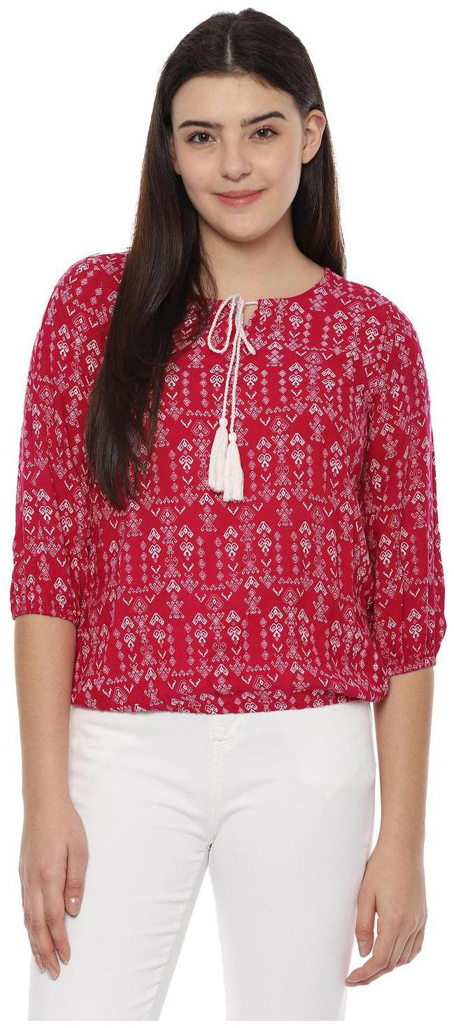 

People Women Printed Regular top - Pink