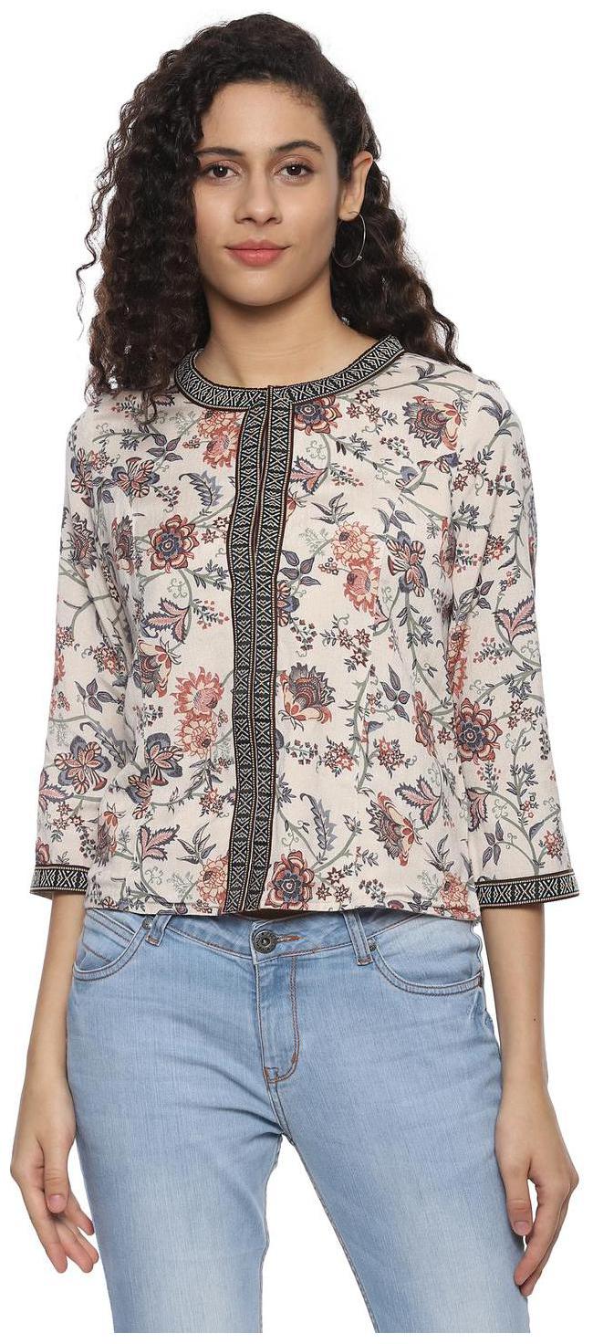 

People Women Printed Regular top - Beige