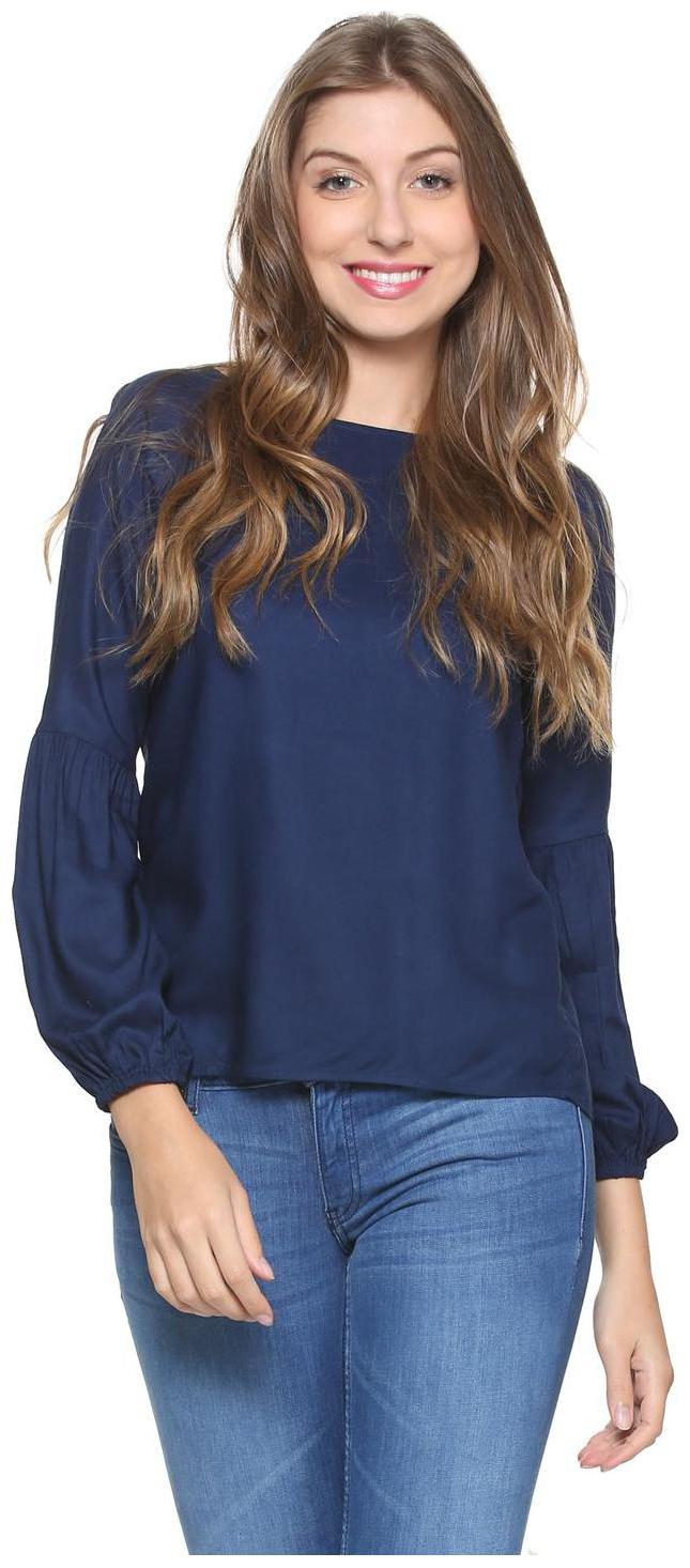 

People Women Solid Regular top - Blue