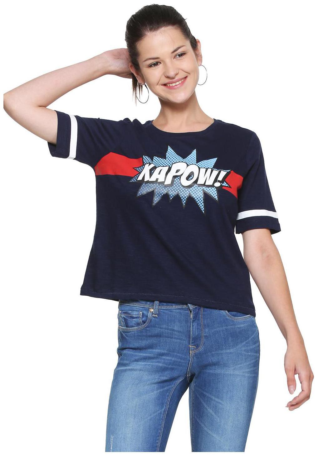

People Women Printed Regular top - Blue