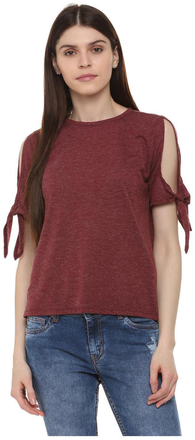 

People Women Self design Regular top - Brown
