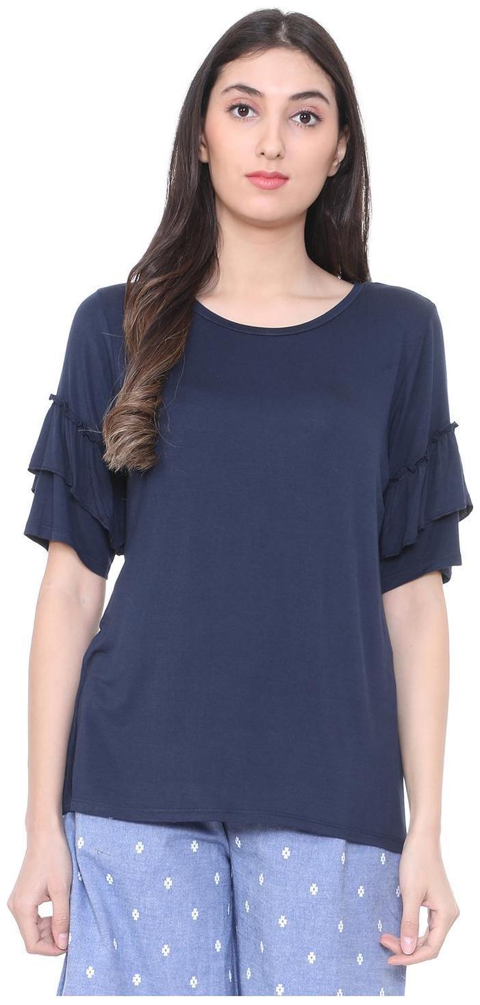 

People Women Solid Regular top - Blue