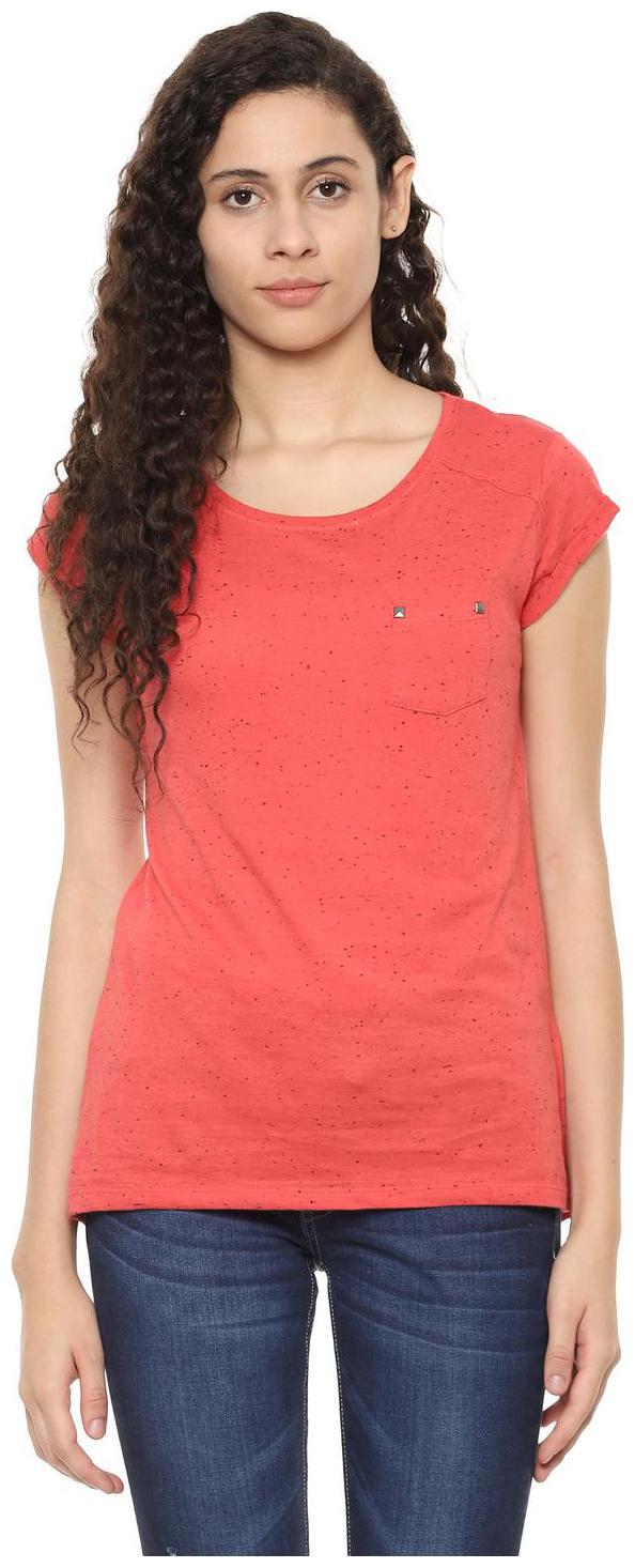 

People Women Self design Regular top - Orange