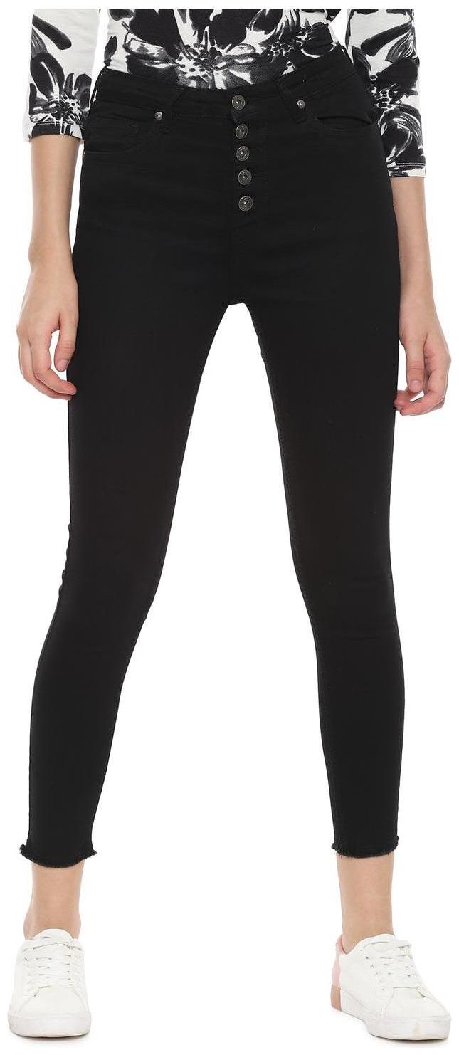 

People Women Black Straight fit Jeans