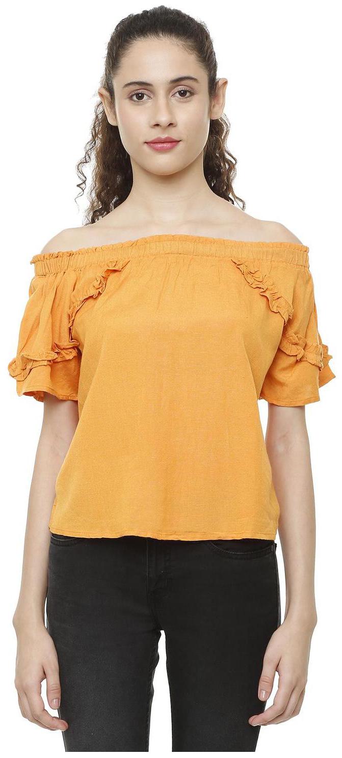 

People Women Solid Regular top - Yellow