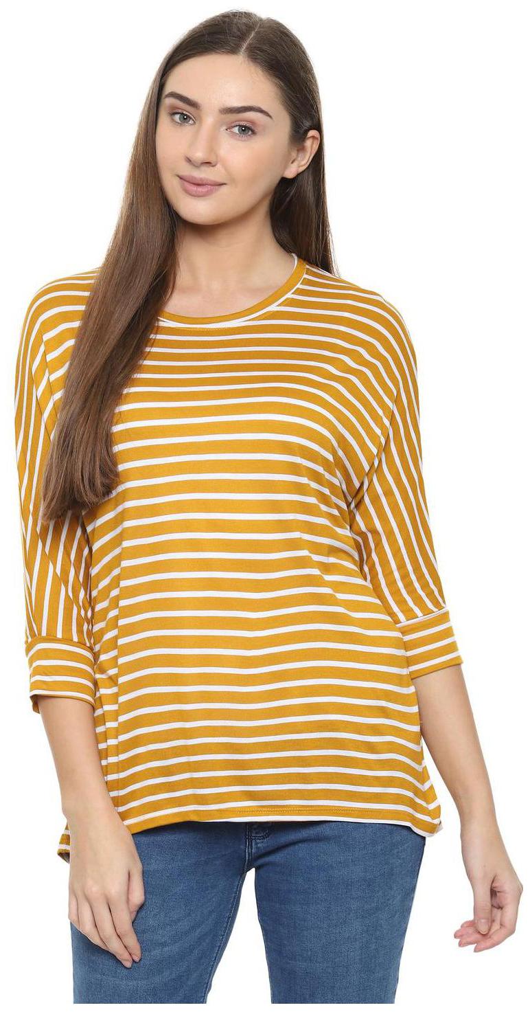 

People Women Striped Regular top - Yellow