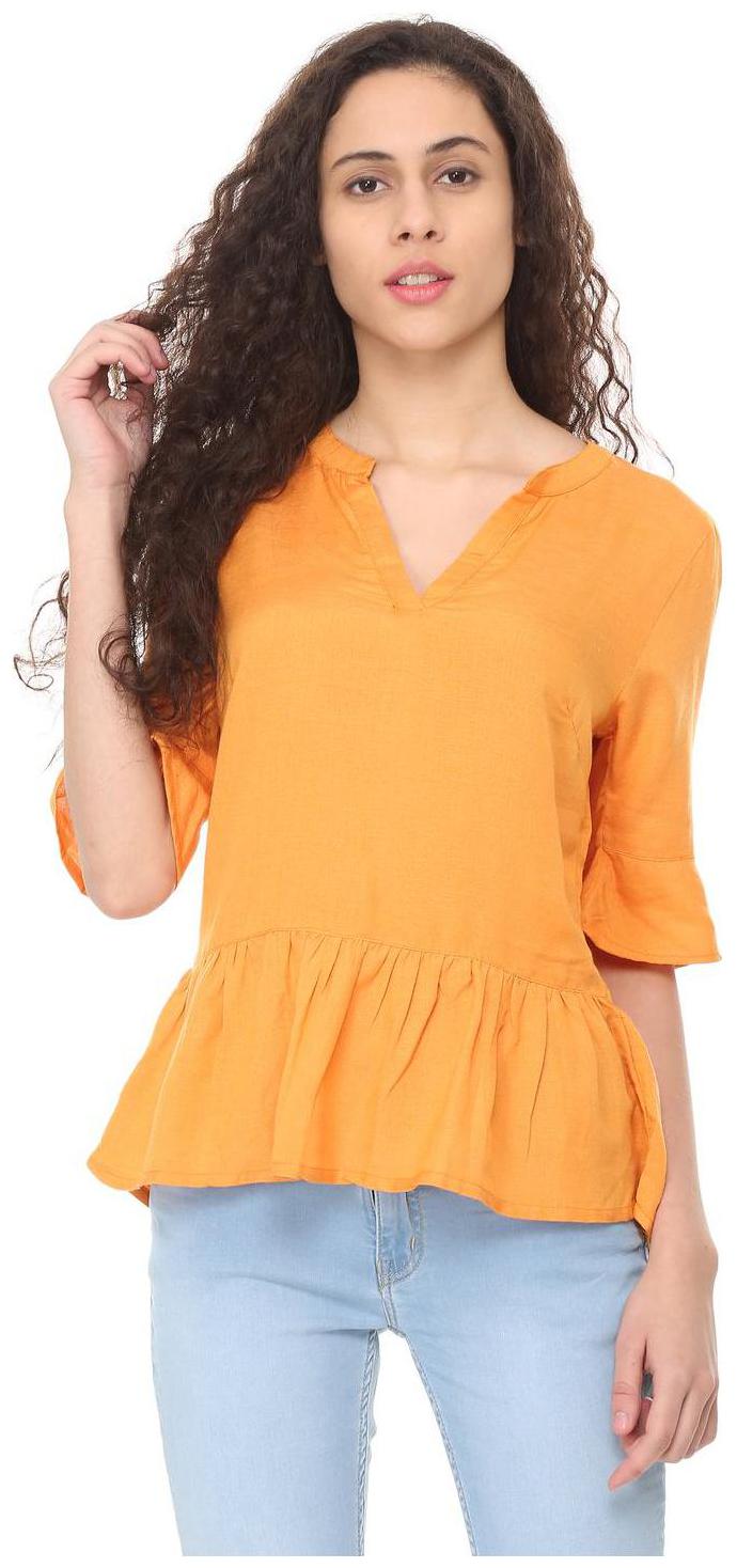 

People Women Solid Regular top - Orange