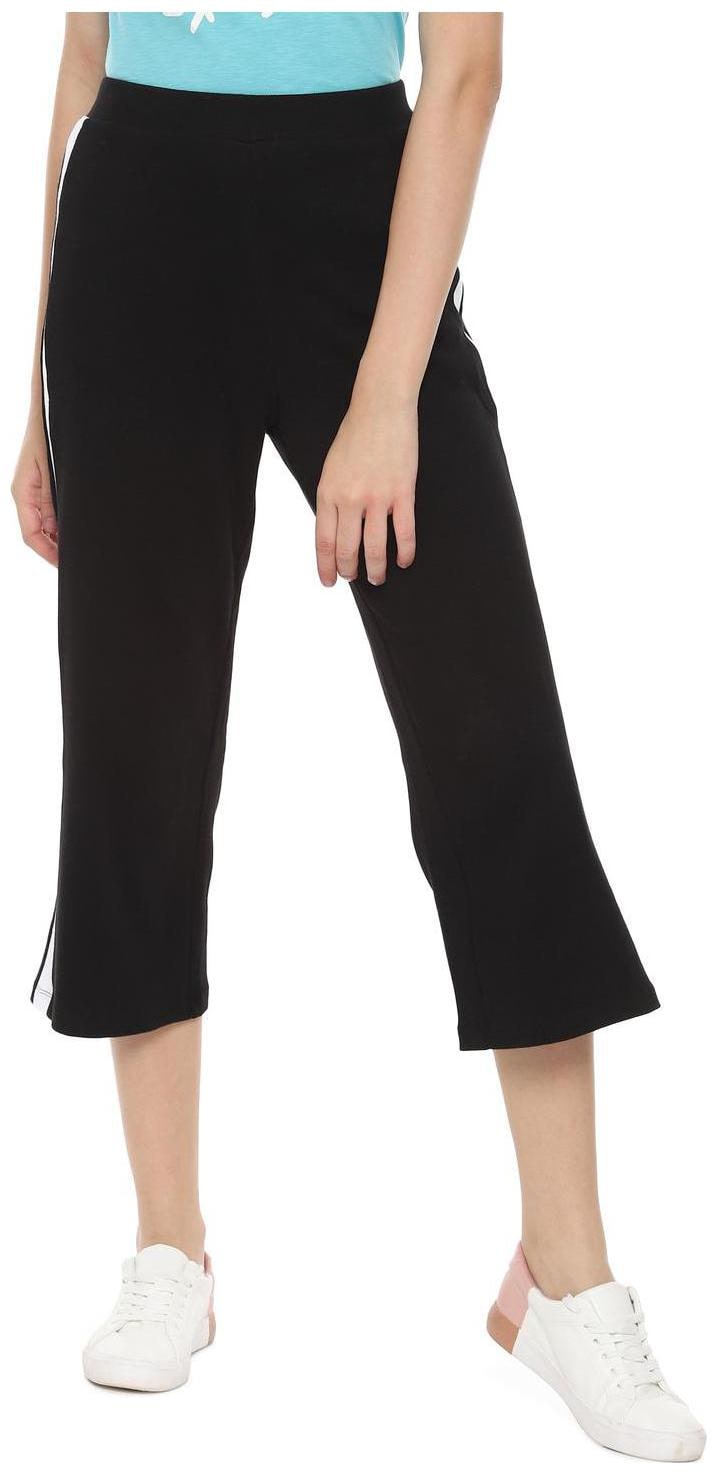 

People Women Solid Regular capri - Black