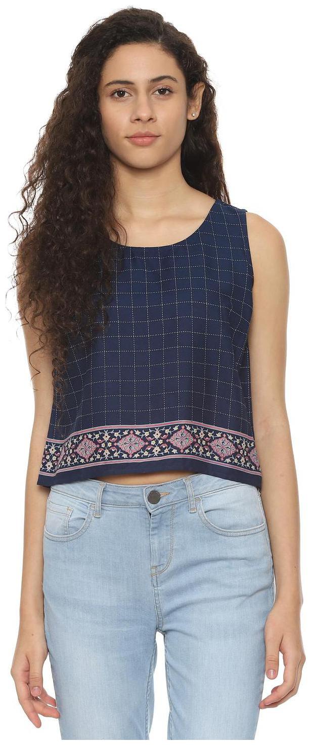

People Women Checked Regular top - Blue