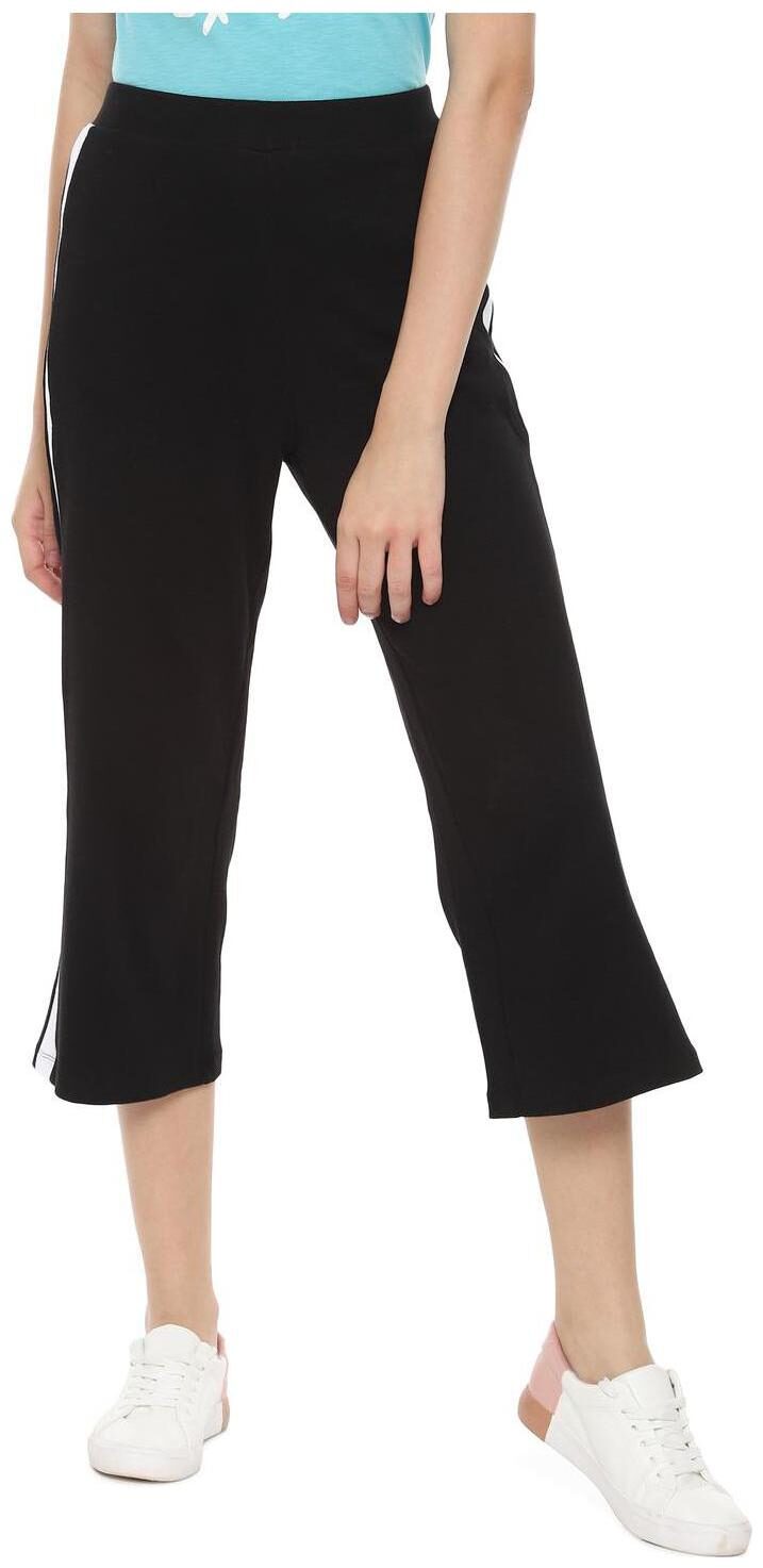 

People Women Solid Regular capri - Black
