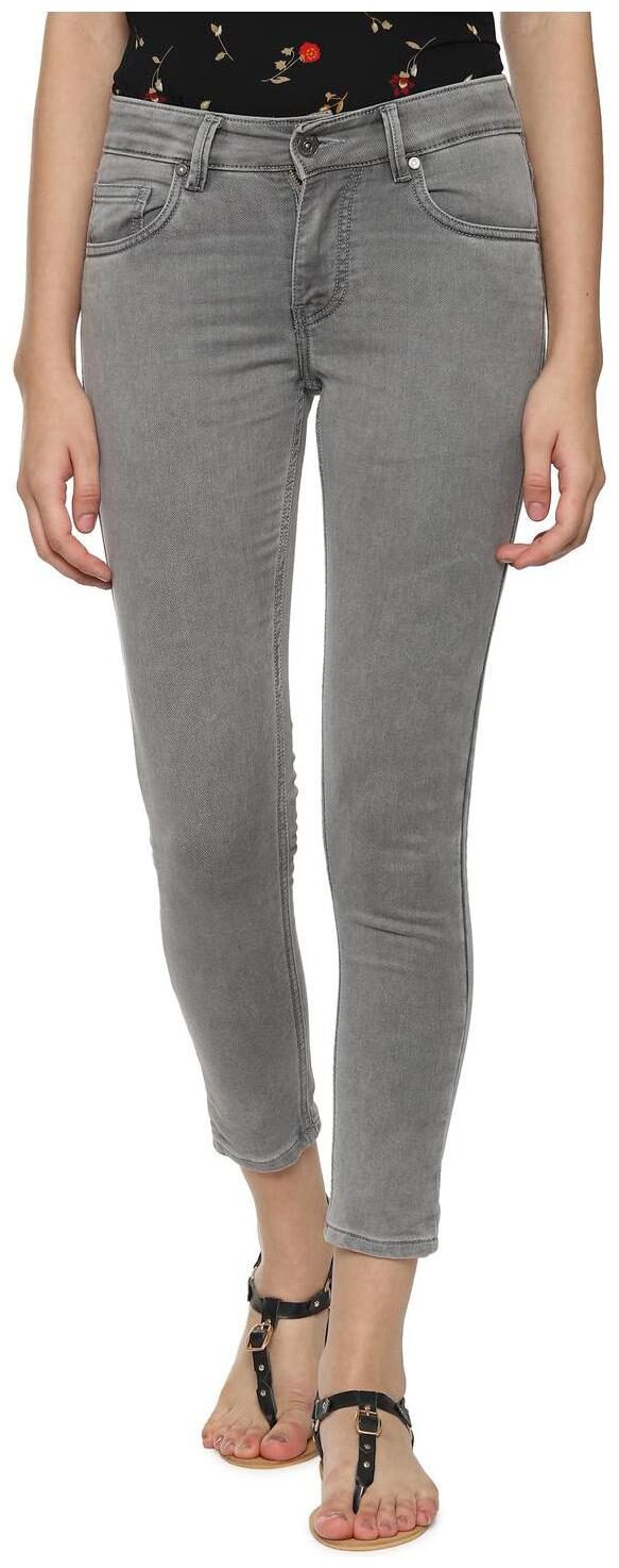 

People Women Grey Straight fit Jeans