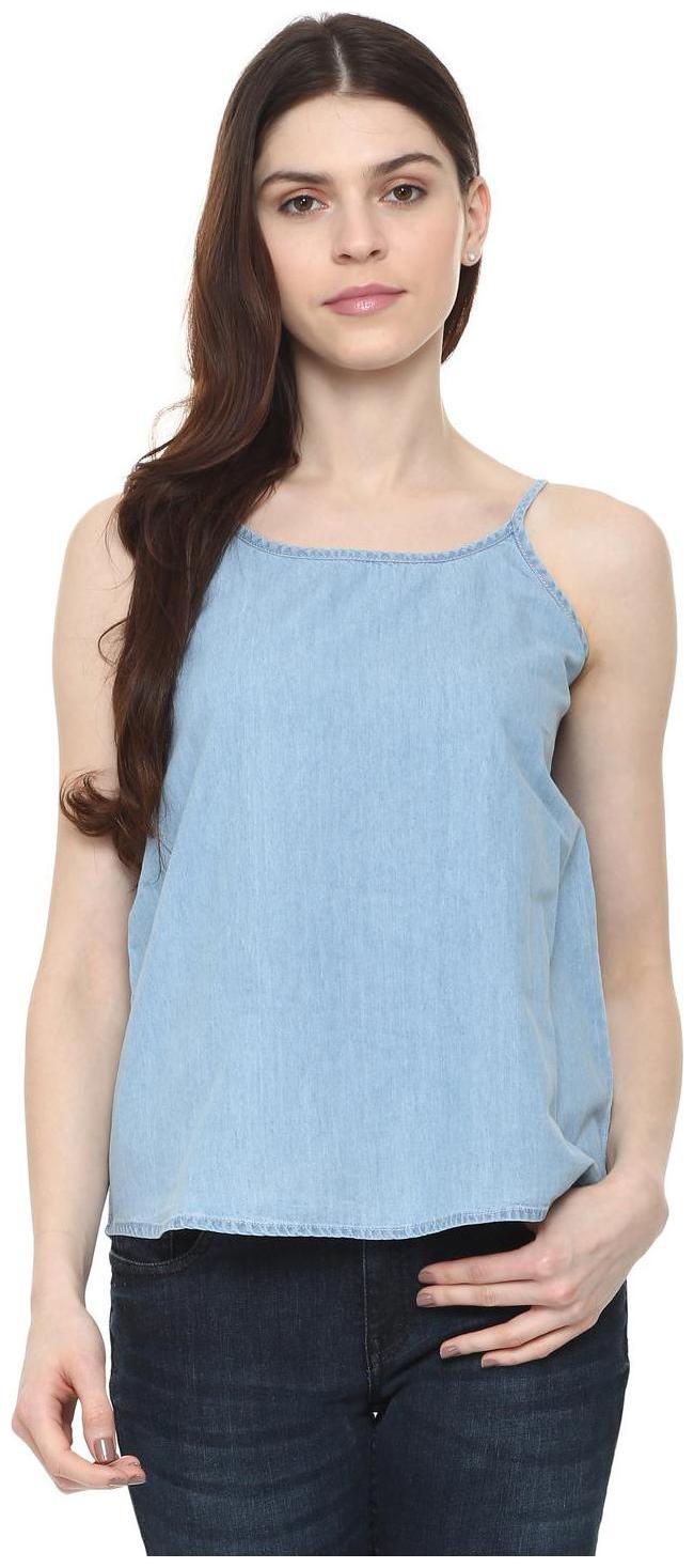 

People Women Self design Regular top - Blue
