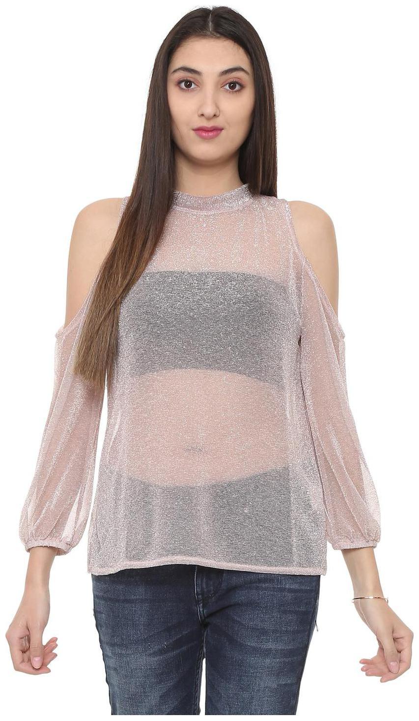 

People Women Self design Regular top - Purple
