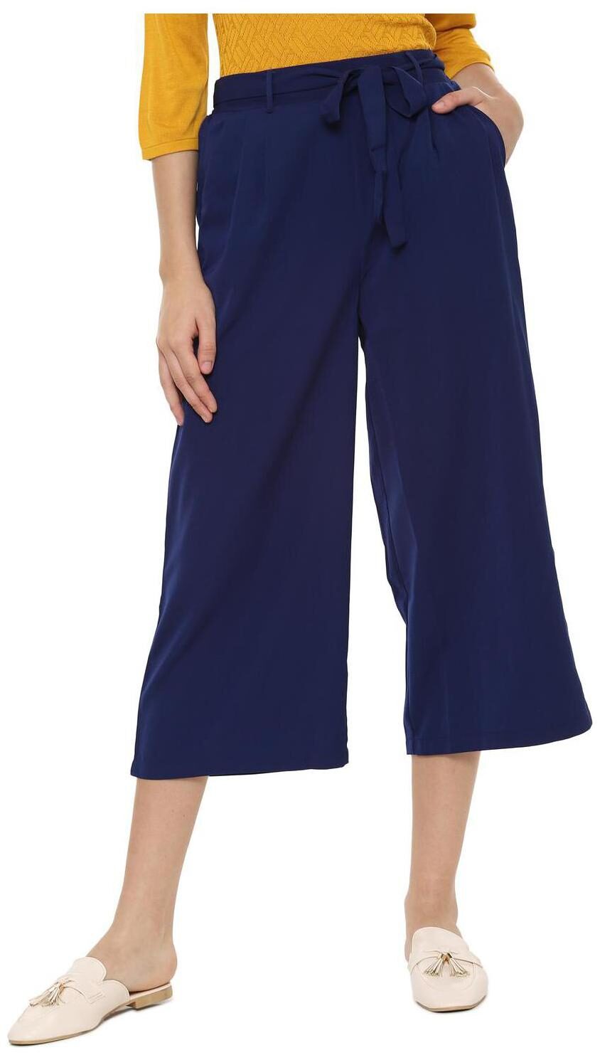 

People Women Blue Regular fit Cullotes