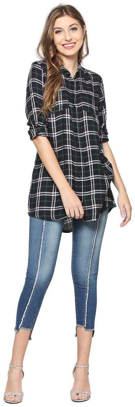 

People Women Blue Solid Regular Fit Shirt