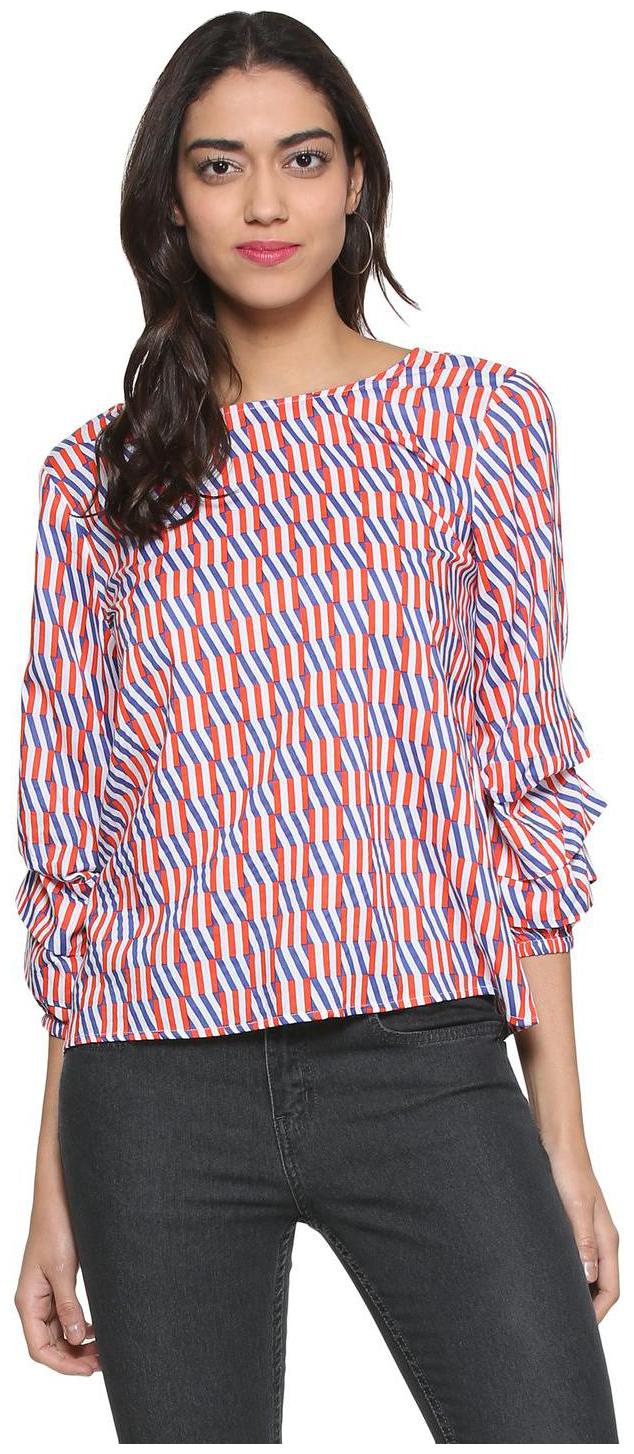 

People Women Printed Regular top - Blue